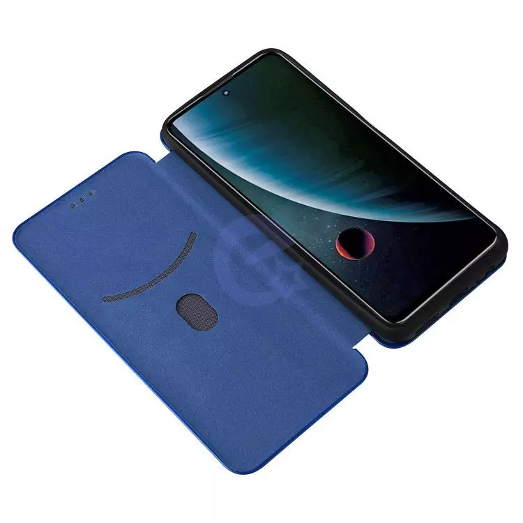 Чехол книжка для Infinix Hot 12 Play NFC Anomaly Carbon Book Blue (Синий)