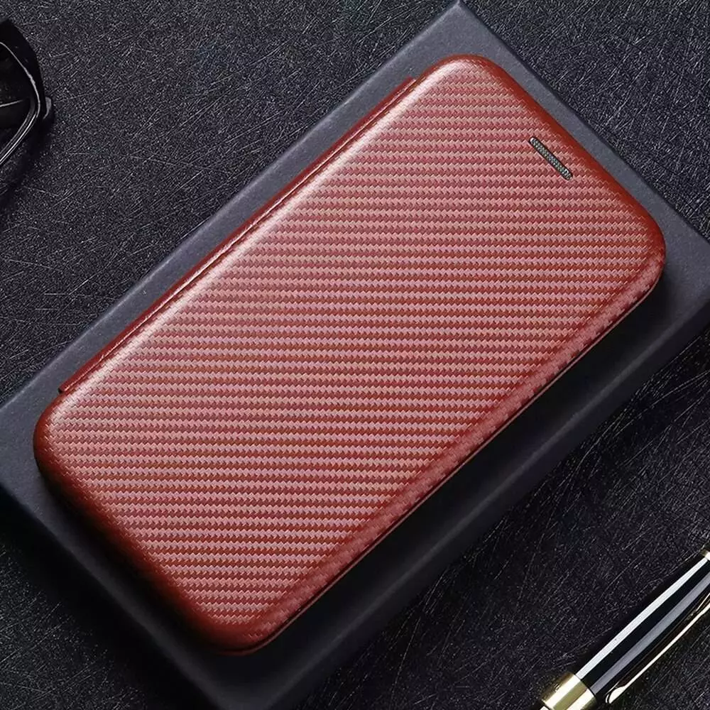 Чохол книжка для Vivo X90 Pro Anomaly Carbon Book Brown (Коричневий)