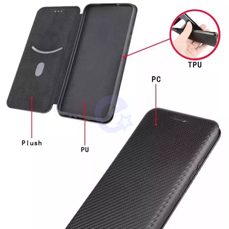 Чохол книжка для Vivo X90 Pro Anomaly Carbon Book Brown (Коричневий)