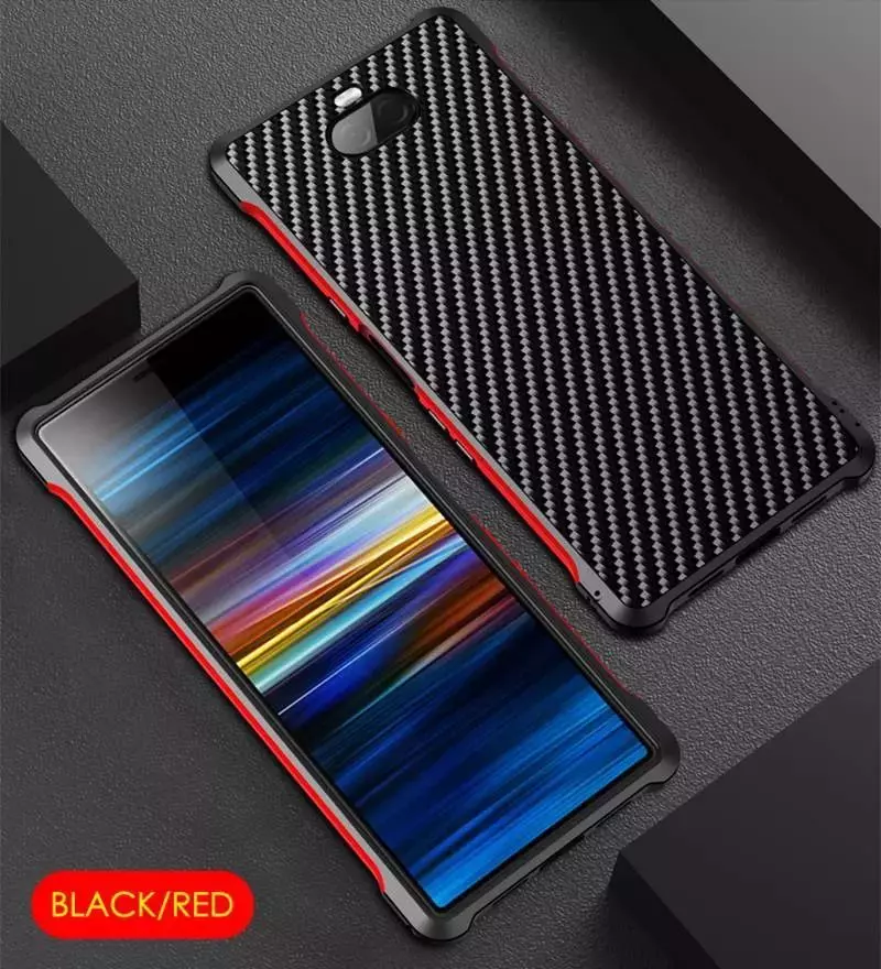Ультратонкий чохол бампер для Sony Xperia Pro-I Anomaly Carbon Black / Red (Чорний / Червоний)