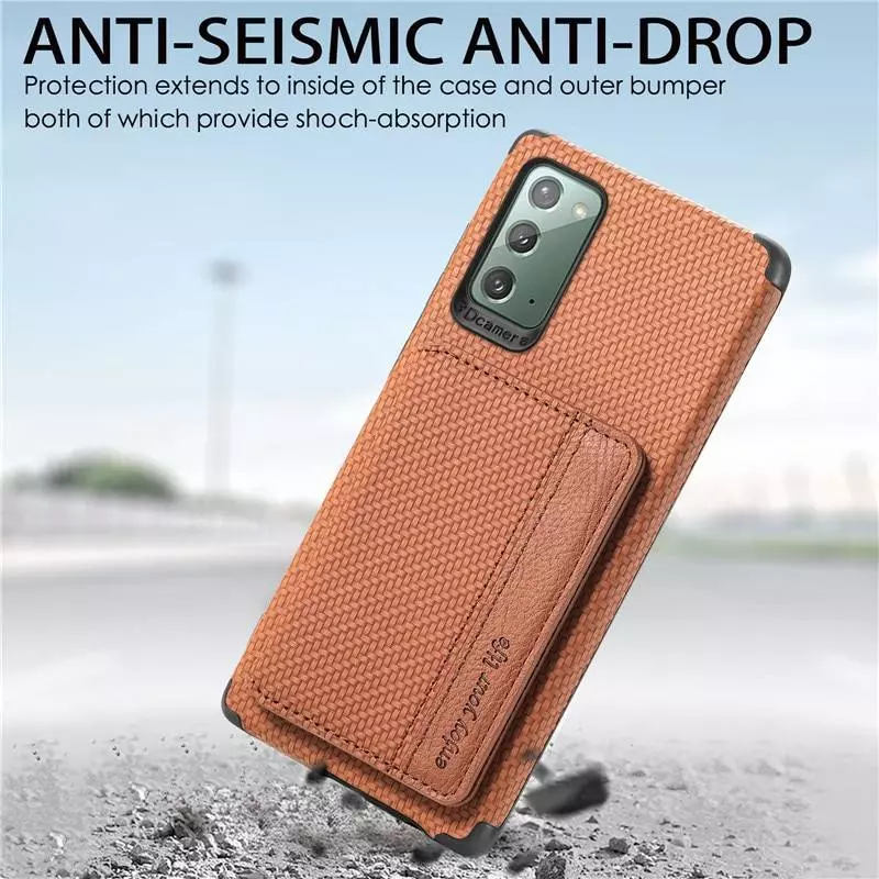 Чехол бампер для Samsung Galaxy Note 20 Anomaly Card Holder Brown (Коричневый)