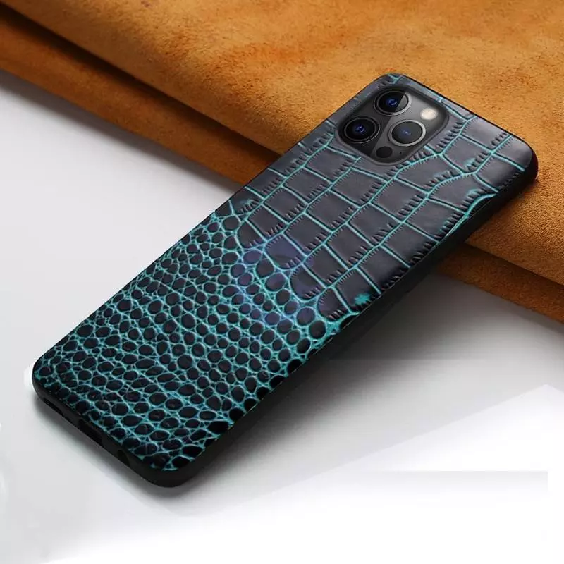 Чехол бампер для iPhone 13 Pro Max Anomaly Crocodile Style Blue (Синий)