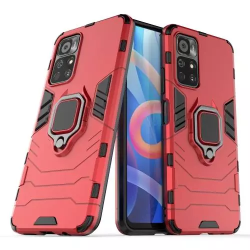 Чехол бампер для Xiaomi Poco M4 Pro Anomaly Defender S (с кольцом-держателем) Red (Красный)