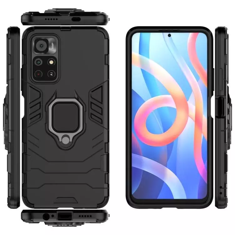 Чехол бампер для Xiaomi Poco M4 Pro Anomaly Defender S (с кольцом-держателем) Red (Красный)