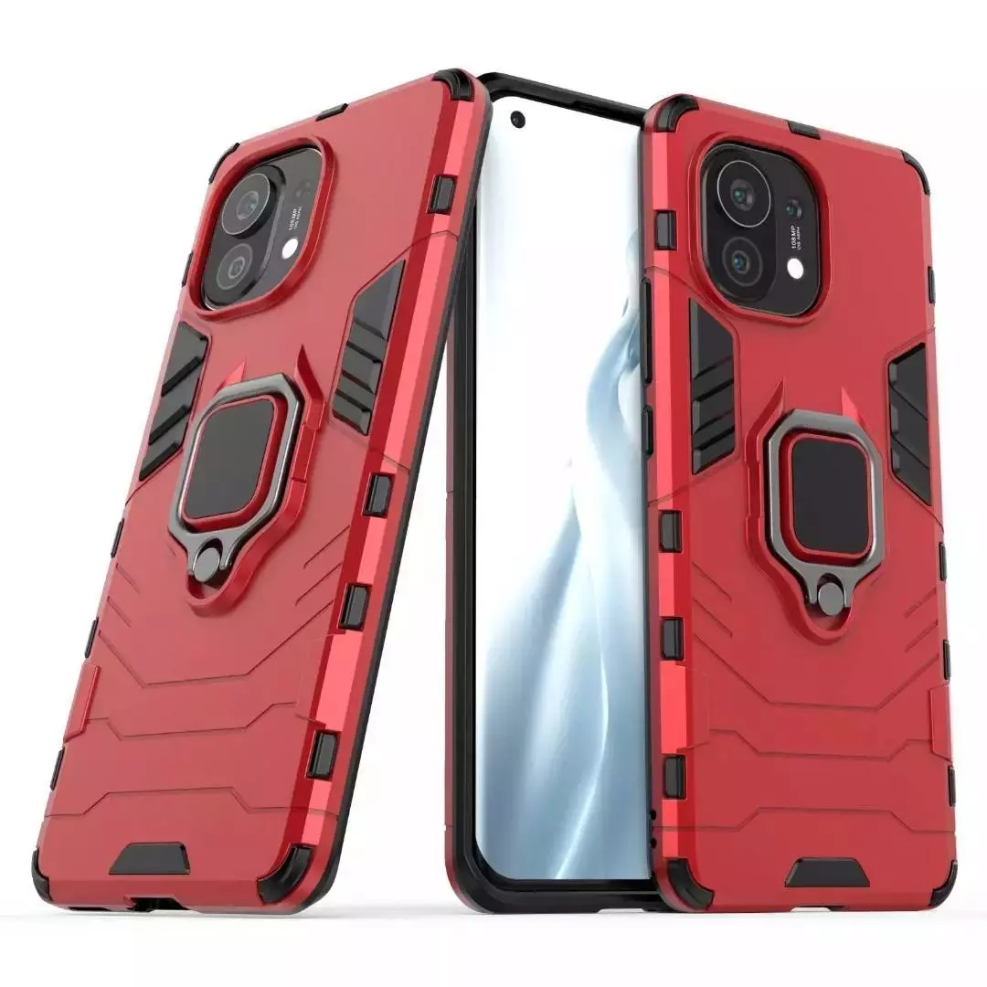 Чохол бампер для Vivo Y02 Anomaly Defender S (з кільцем-тримачем) Red (Червоний)