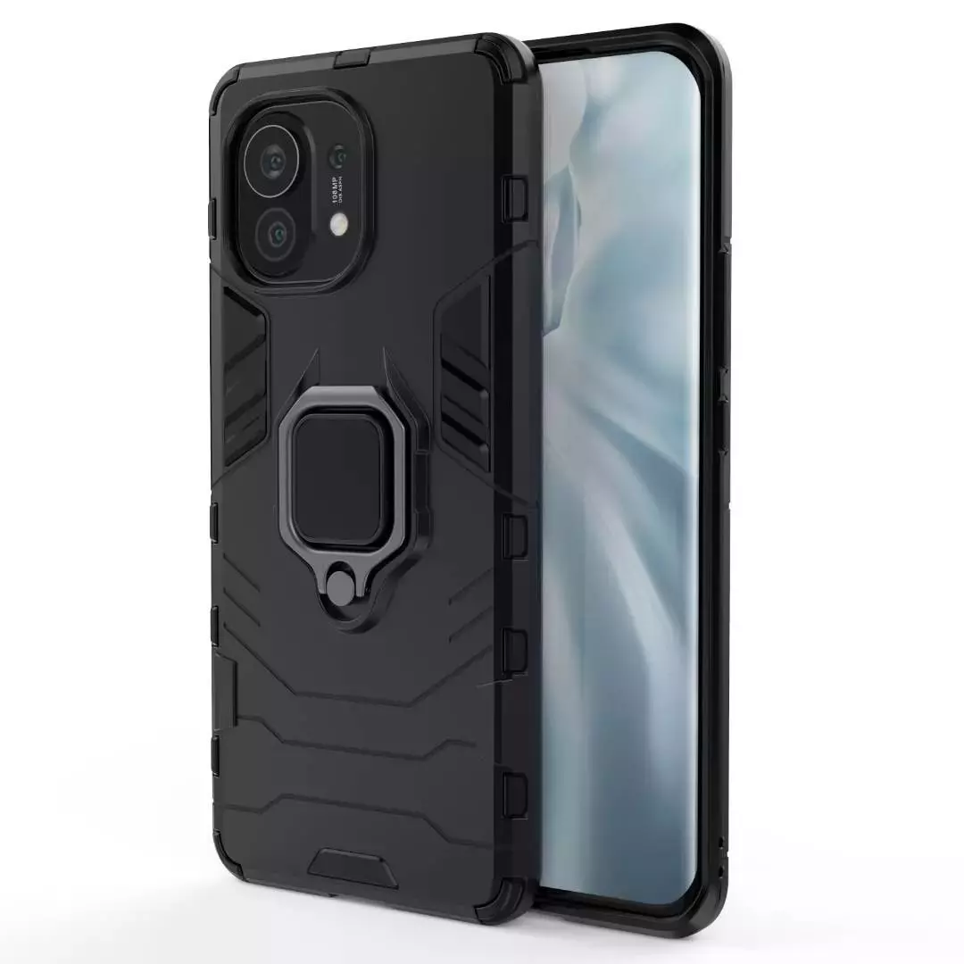 Чехол бампер для Vivo Y02 Anomaly Defender S (с кольцом-держателем) Dark Blue (Темно Синий)