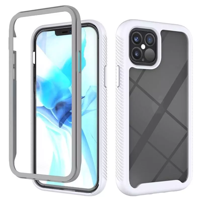 Противоударный чехол бампер для Realme C21Y / C25Y / C21 Anomaly Hybrid 360 White / Grey (Белый / Серый)