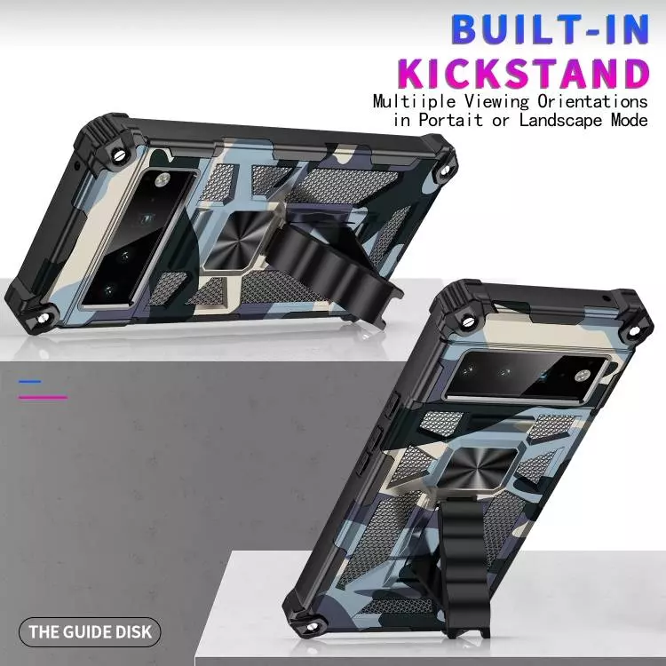 Протиударний чохол бампер для Google Pixel 6 Pro Anomaly Hybrid Armor (вбудована підставка) Gold (Золотий)