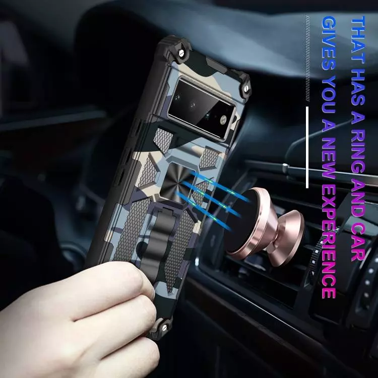 Протиударний чохол бампер для Google Pixel 6 Pro Anomaly Hybrid Armor (вбудована підставка) Gold (Золотий)