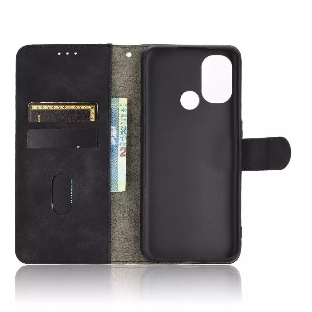 Чехол книжка для Infinix Note 11 / Note 12 Anomaly Leather Book Black (Черный)