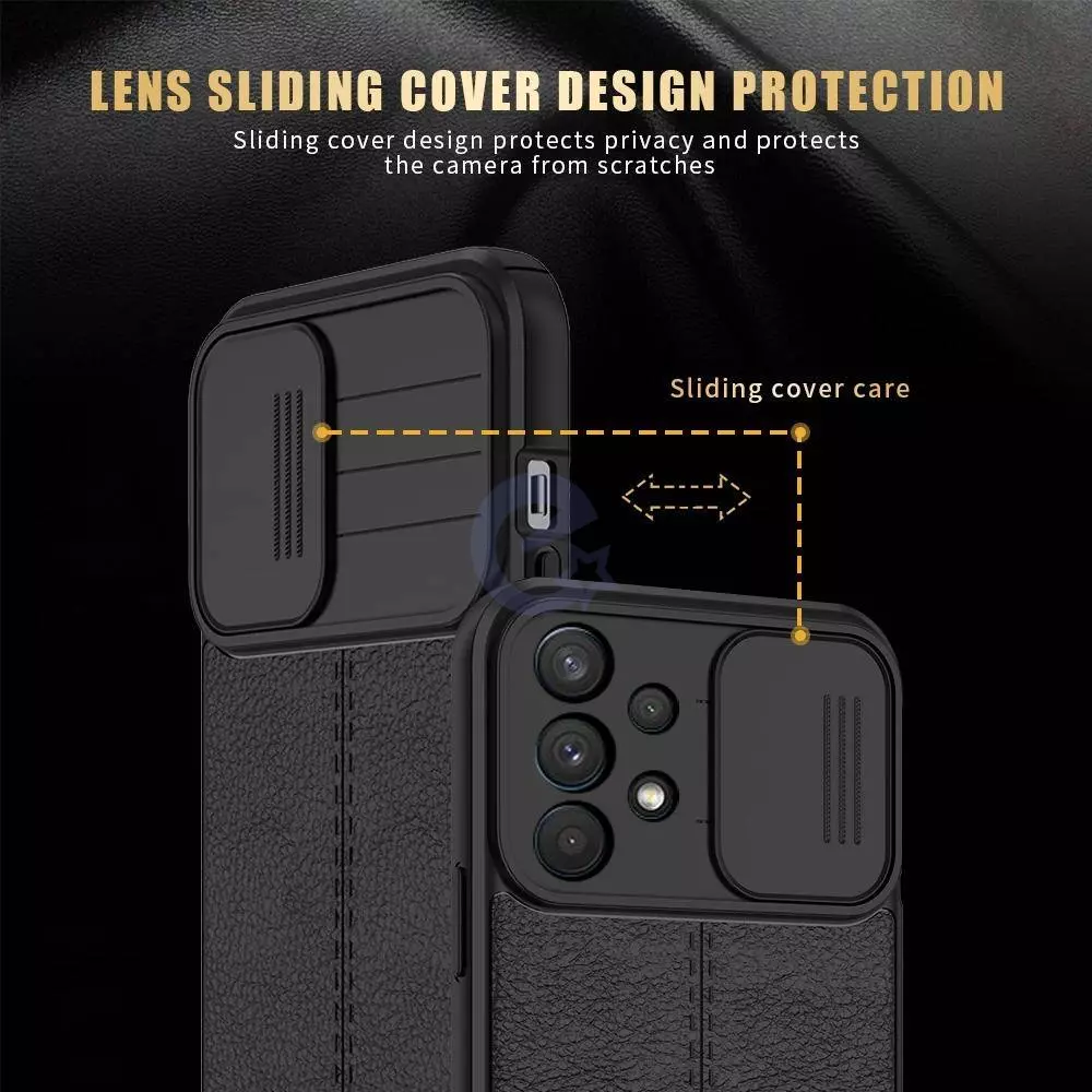 Противоударный чехол бампер для Samsung Galaxy M33 Anomaly Leather Fit Pro (шторка на камеру) Light Purple (Светло Пурпурный)
