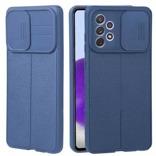Противоударный чехол бампер для Xiaomi Redmi 10 / Redmi 10 2022 / Redmi 10 Prime / Redmi Note 11 4G Anomaly Leather Fit Pro (шторка на камеру) Blue (Синий)