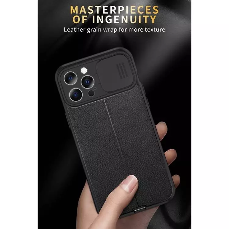 Протиударний чохол бампер для iPhone 13 Pro Max Anomaly Leather Fit Pro (шторка на камеру) Red (Червоний)