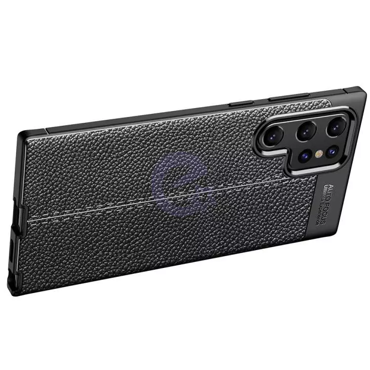 Чехол бампер для Samsung Galaxy S22 Ultra Anomaly Leather Fit Black (Черный)