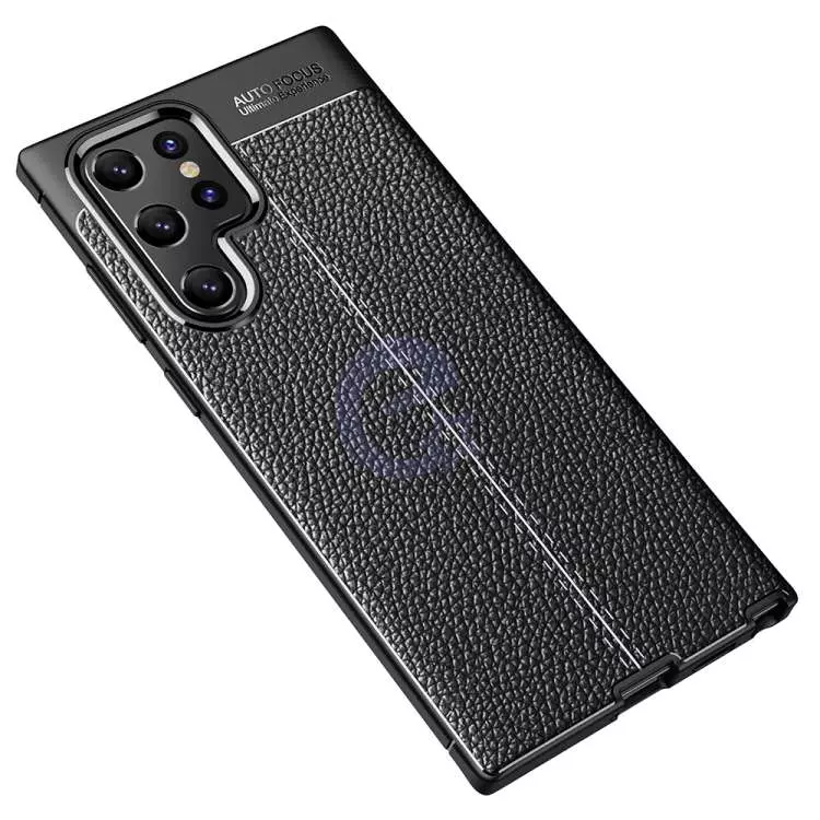 Чехол бампер для Samsung Galaxy S22 Ultra Anomaly Leather Fit Black (Черный)