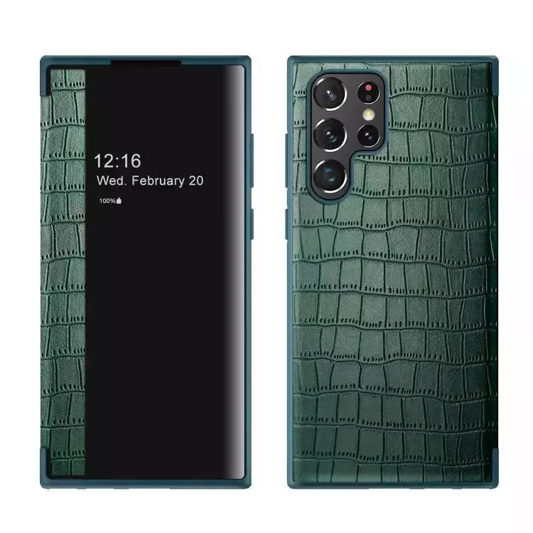 Шкіряний чохол книжка для Vivo Y02 Anomaly Luxury Crocodile Pattern Leather Book Green (Зелений)