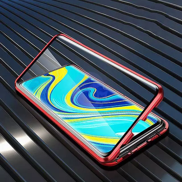 Чехол бампер для Xiaomi Poco C40 / Redmi 10C Anomaly Magnetic 360 With Glass Red (Красный)