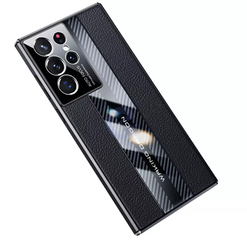 Чохол бампер для OnePlus 9 Pro Anomaly Metal Carbon Leather Black (Чорний)