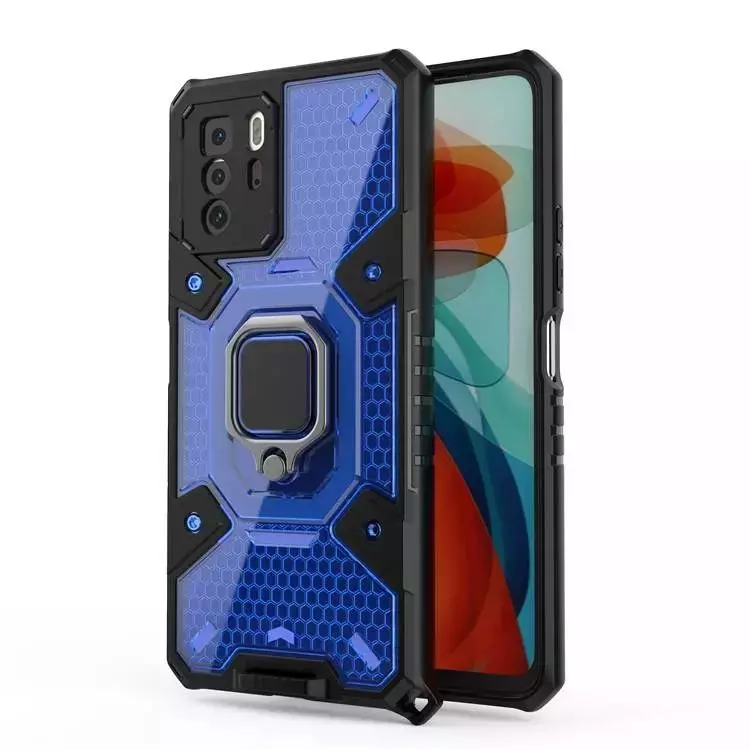 Чехол бампер для Vivo Y02 Anomaly Ring Hybrid Blue (Синий)