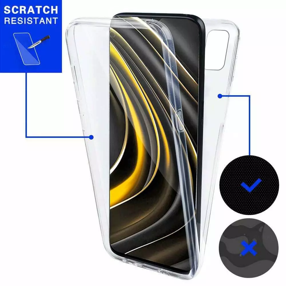 Протиударний чохол бампер для Xiaomi Poco M3 Anomaly Silicone 360 Transparent (Прозорий)