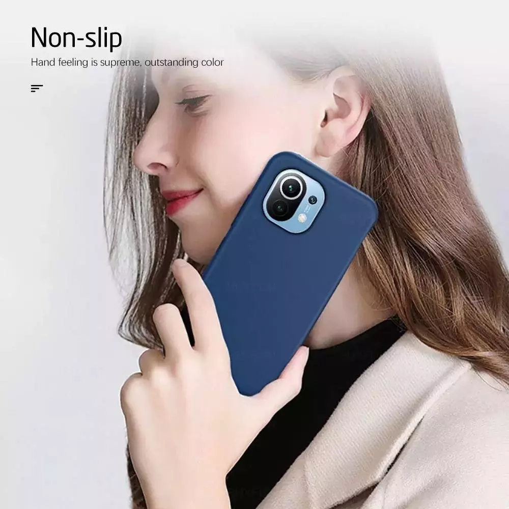 Чехол бампер для Vivo Y02 Anomaly Silicone (с микрофиброй) Blue (Синий)