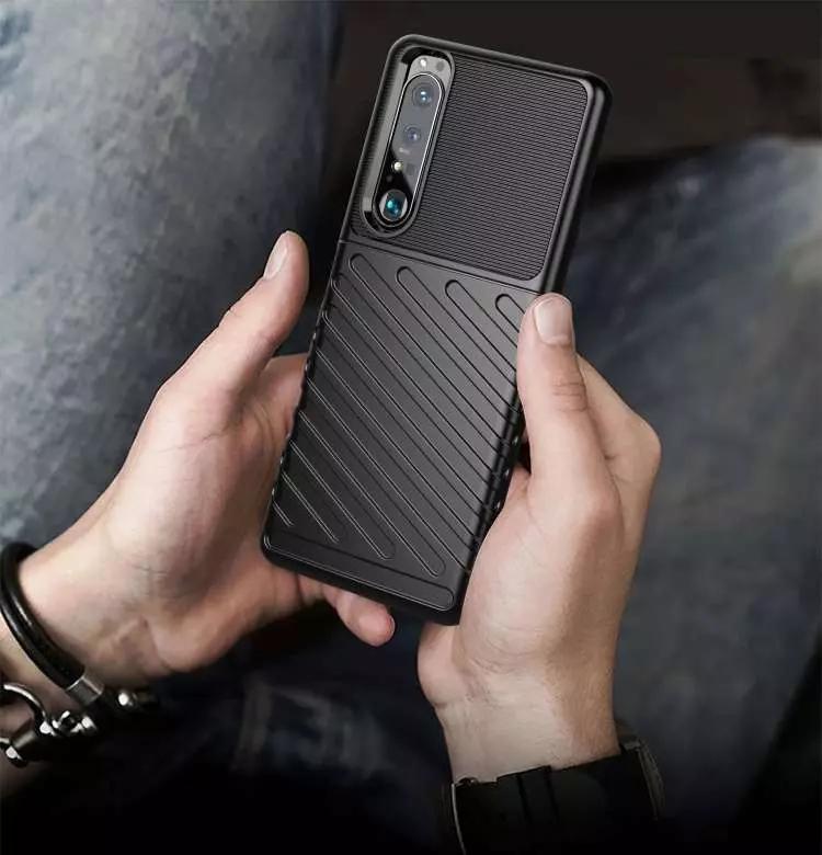 Противоударный чехол бампер для Sony Xperia 1 III Anomaly Thunder Black (Черный)
