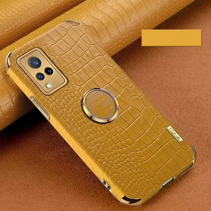 Чехол бампер для Vivo X60 Anomaly X-Case (с кольцом-держателем) Yellow (Желтый)
