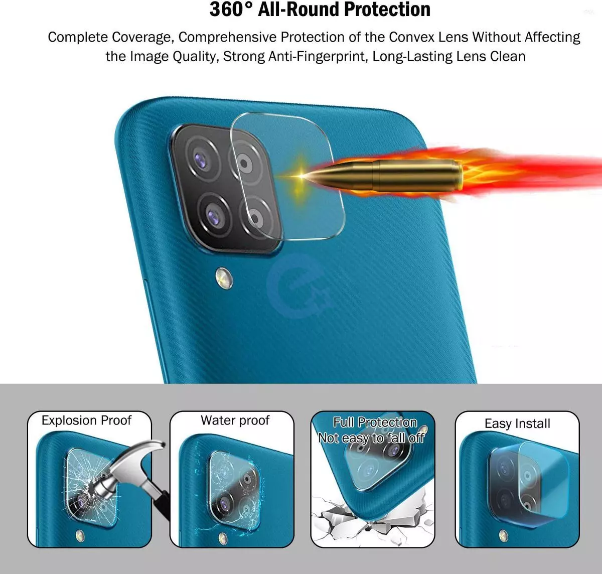 Защитное стекло для камеры для Samsung Galaxy M33 Anomaly Camera Glass Transparent (Прозрачный)