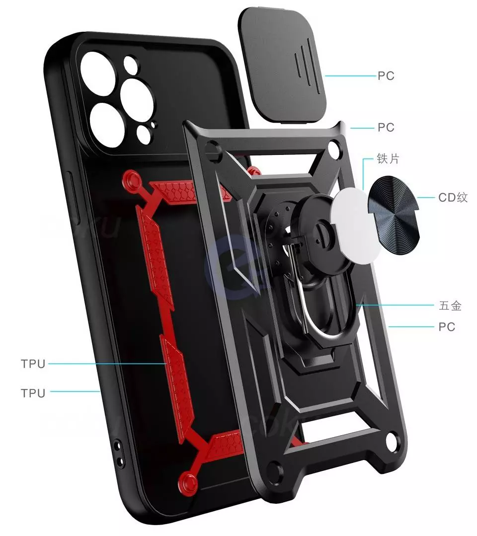 Противоударный чехол бампер для Samsung Galaxy M53 Anomaly CamShield S (шторка на камеру + подставка) Black (Черный)