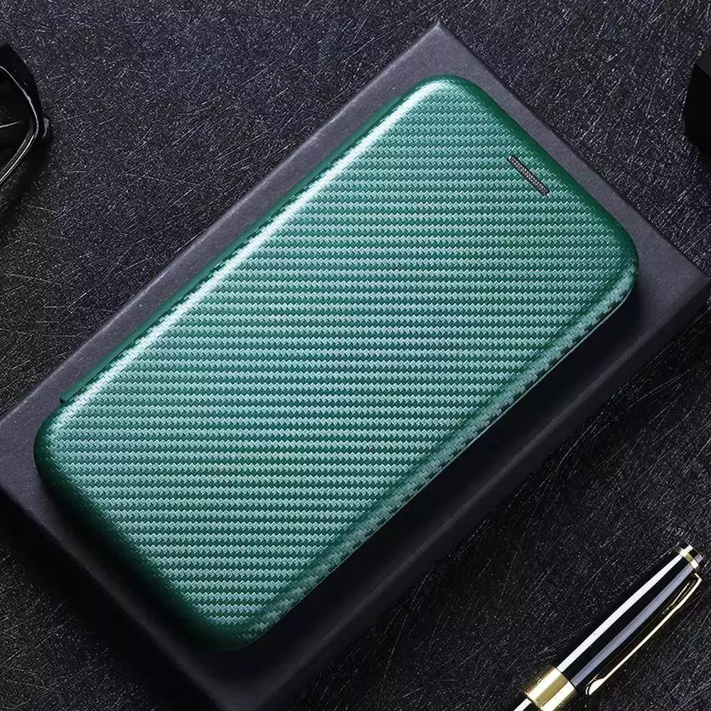 Чехол книжка для Oppo A57 / A57s Anomaly Carbon Book Green (Зеленый)