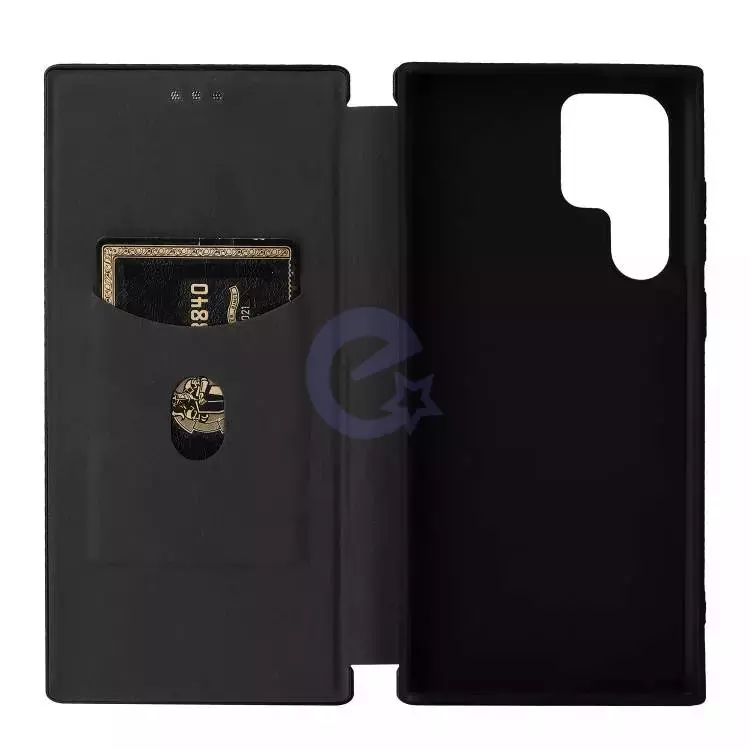 Чехол книжка для Samsung Galaxy S23 Ultra Anomaly Carbon Book Black (Черный)
