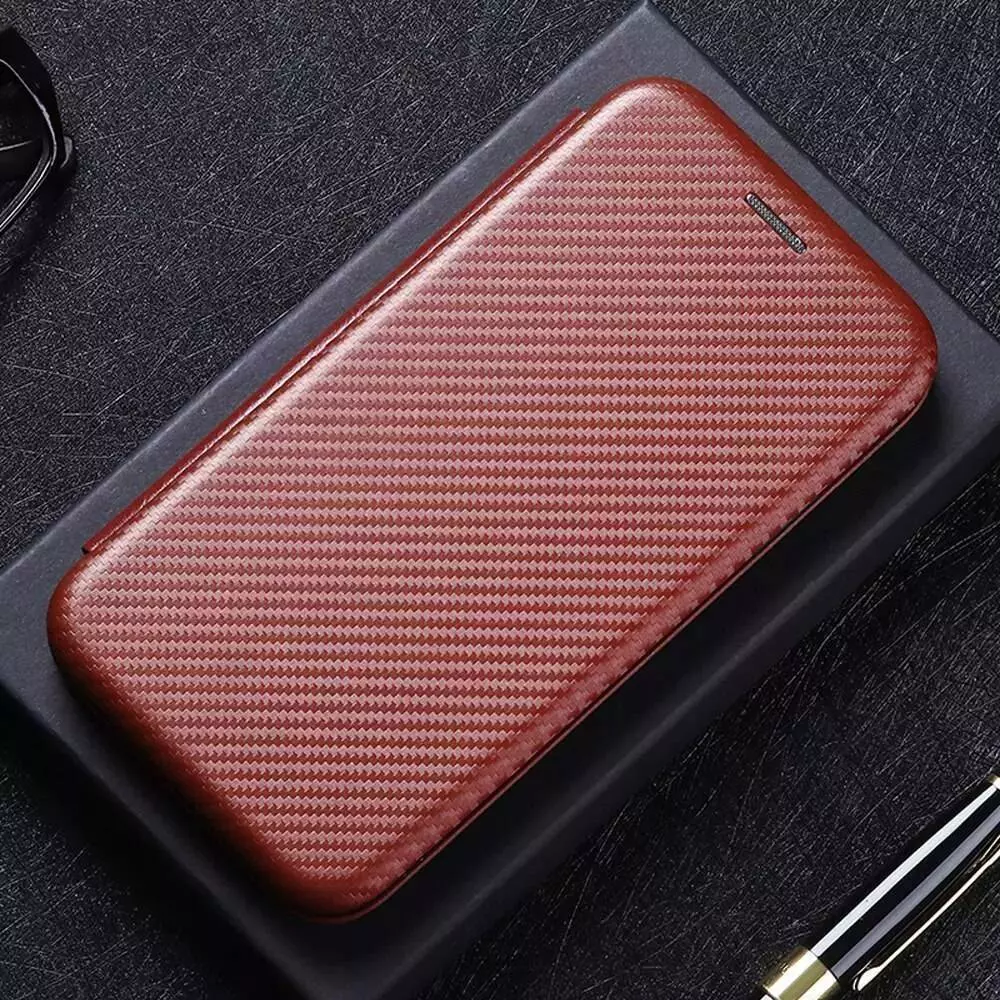 Чехол книжка для Xiaomi 13 Pro Anomaly Carbon Book Brown (Коричневый)