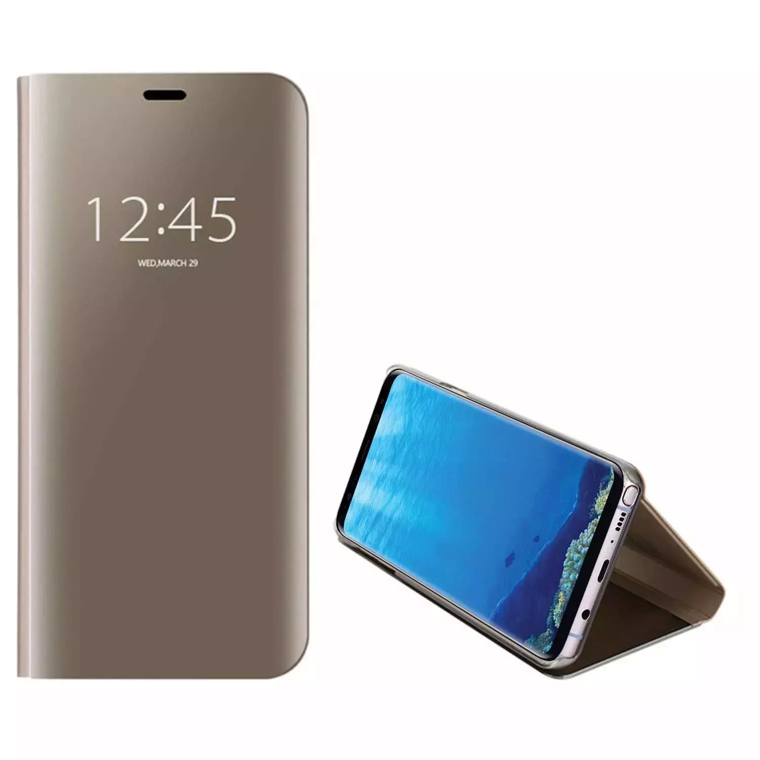 Інтерактивна чохол книжка для vivo V25 Anomaly Clear View Gold (Золотий)