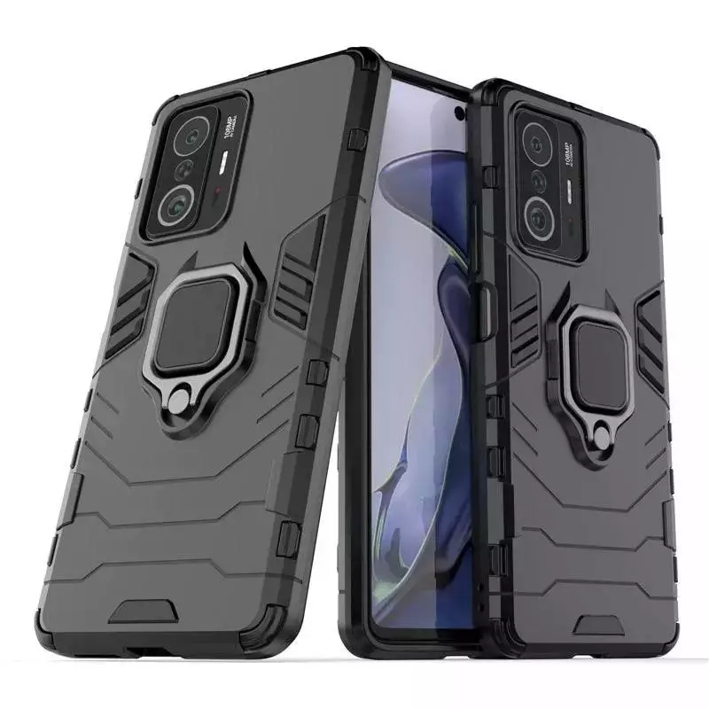 Чохол бампер для Vivo Y02s Anomaly Defender S (з кільцем-тримачем) Dark Blue (Темно синій)