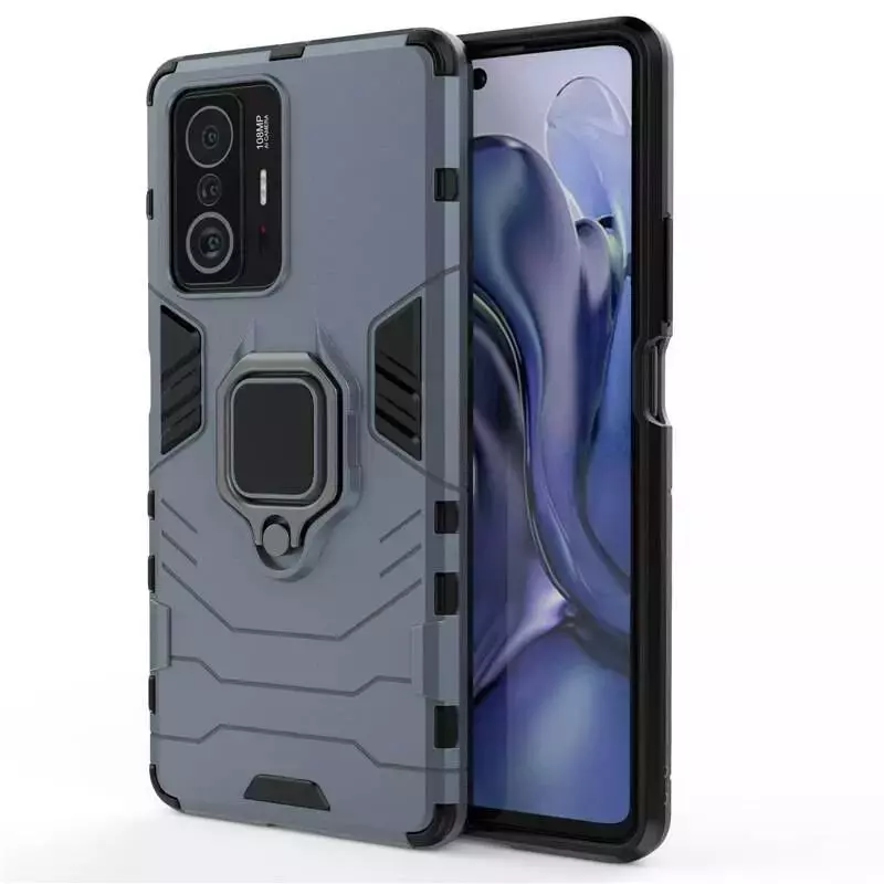 Чохол бампер для Vivo Y02s Anomaly Defender S (з кільцем-тримачем) Dark Blue (Темно синій)