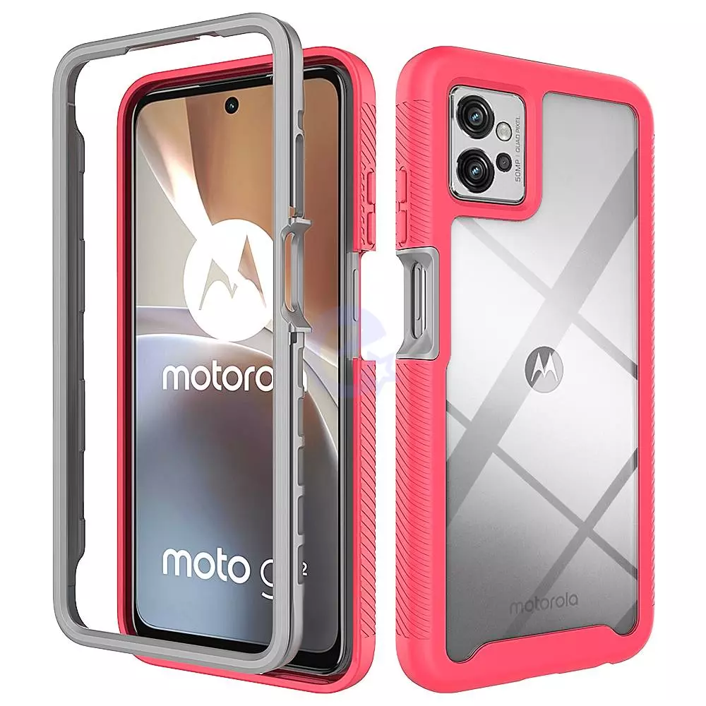 Противоударный чехол бампер для Motorola Moto G73 Anomaly Hybrid 360 Pink / Grey (Розовый / Серый)