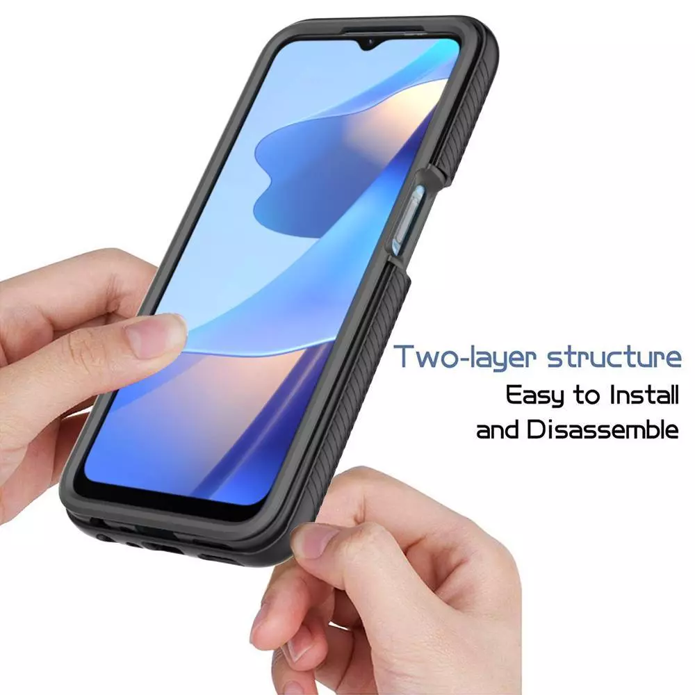 Противоударный чехол бампер для Vivo Y02s Anomaly Hybrid 360 Black / Blue (Черный / Синий)