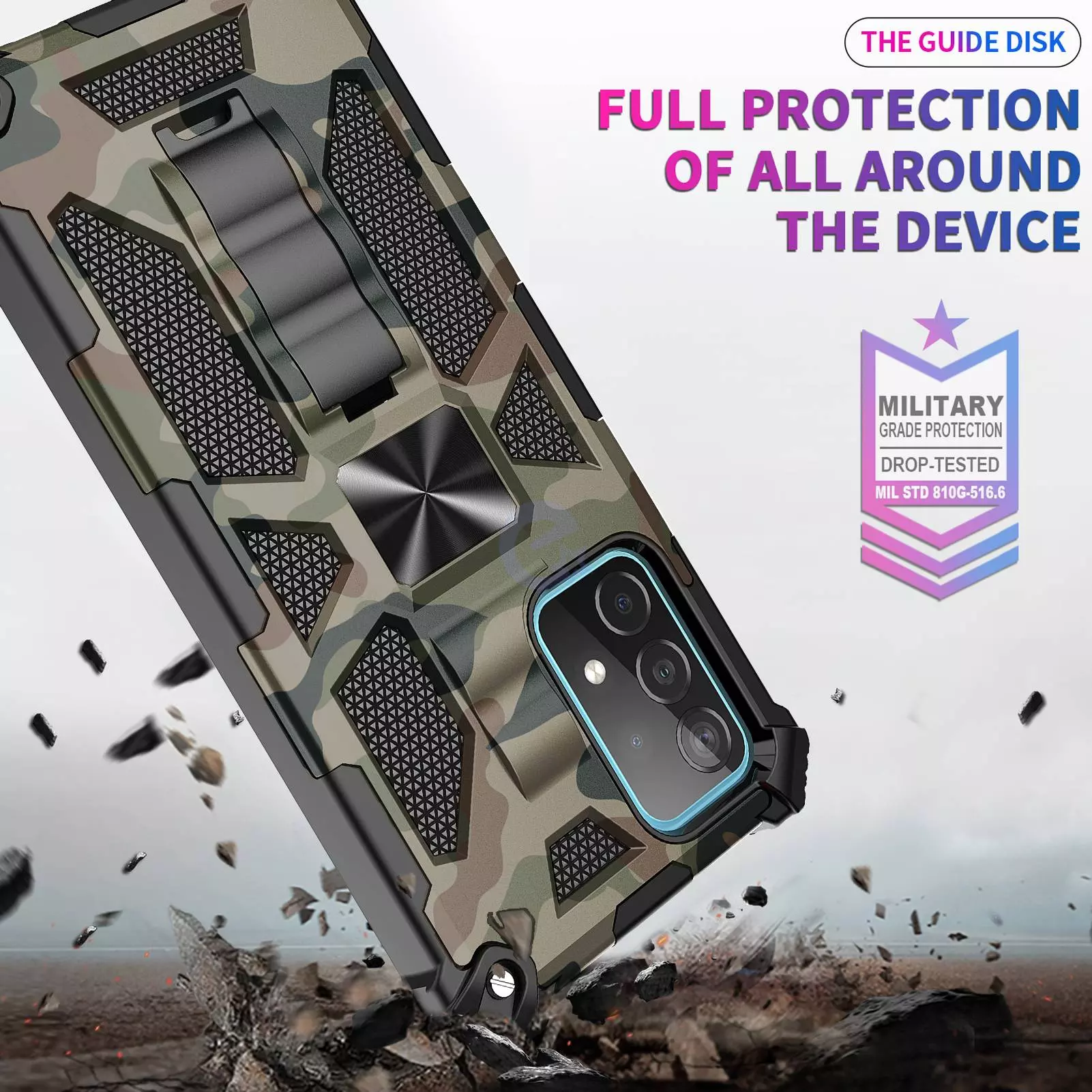 Протиударний чохол бампер для Samsung Galaxy A04s / Galaxy A13 5G / Galaxy A13 / Galaxy M04 / Galaxy A04e Anomaly Hybrid Armor (вбудована підставка) Army Green (Армійський Зелений)