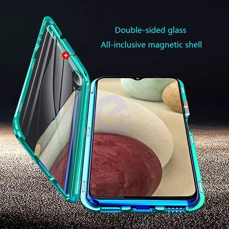 Чехол бампер для Samsung Galaxy M33 Anomaly Magnetic 360 With Glass Blue (Синий)