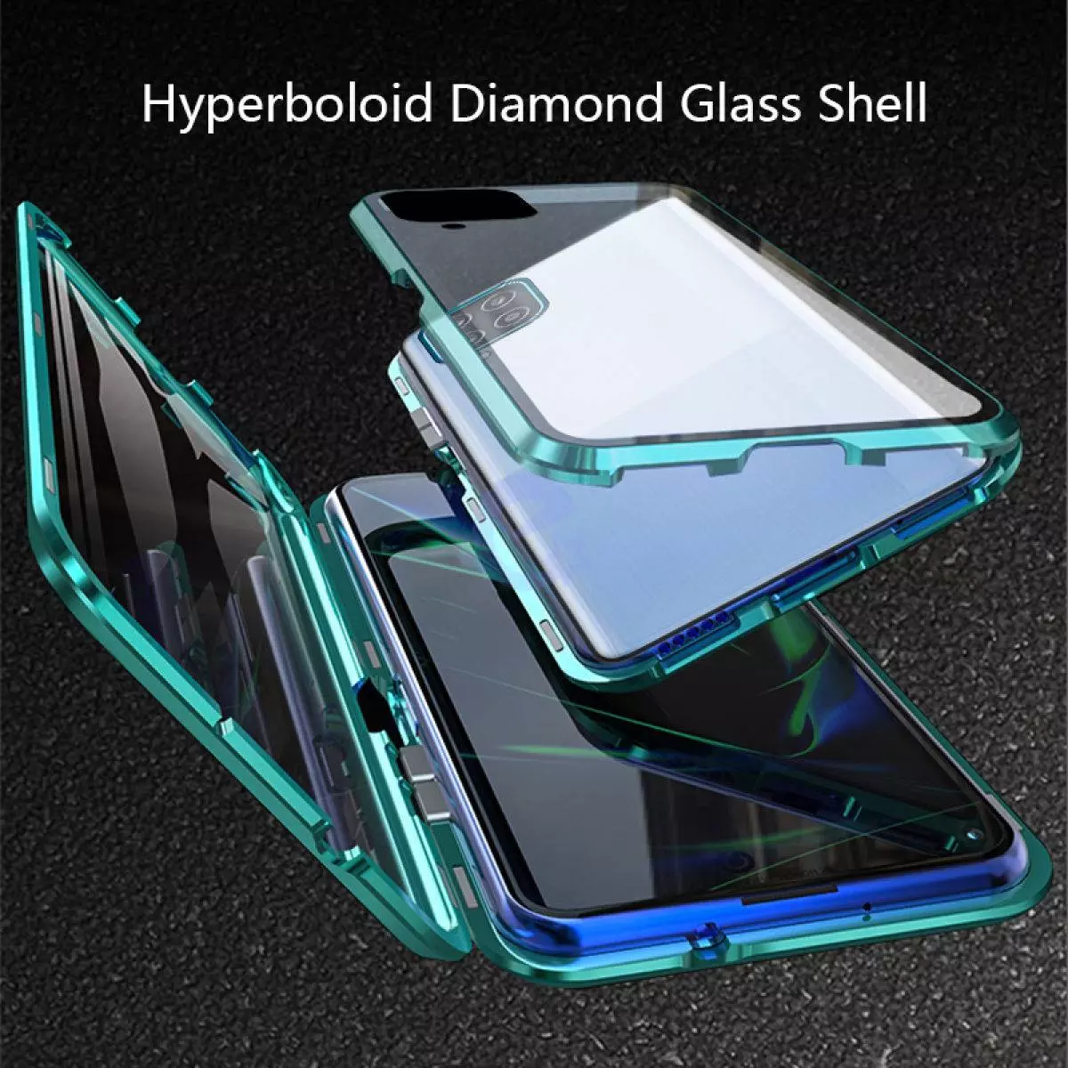 Чехол бампер для Samsung Galaxy M33 Anomaly Magnetic 360 With Glass Green (Зеленый)