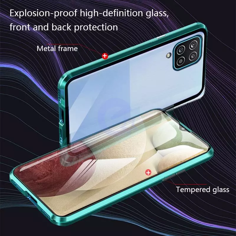 Чехол бампер для Samsung Galaxy M53 Anomaly Magnetic 360 With Glass Purple (Пурпурный)