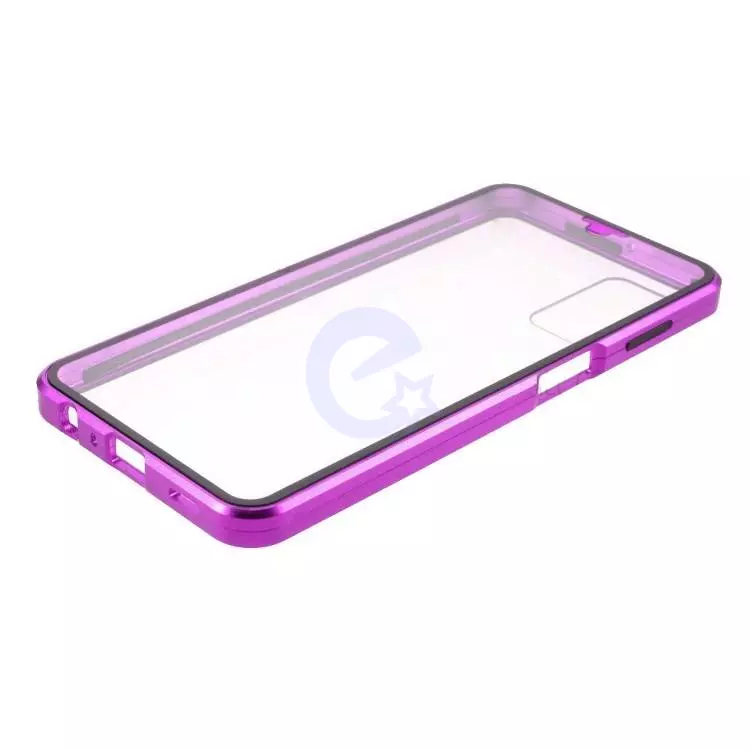 Чехол бампер для Samsung Galaxy A23 5G / Galaxy A23 Anomaly Magnetic 360 With Glass Purple (Пурпурный)