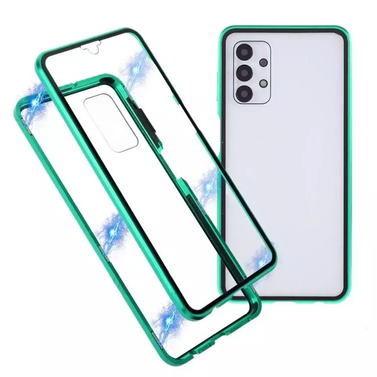 Чехол бампер для Samsung Galaxy A73 5G Anomaly Magnetic 360 With Glass Green (Зеленый)