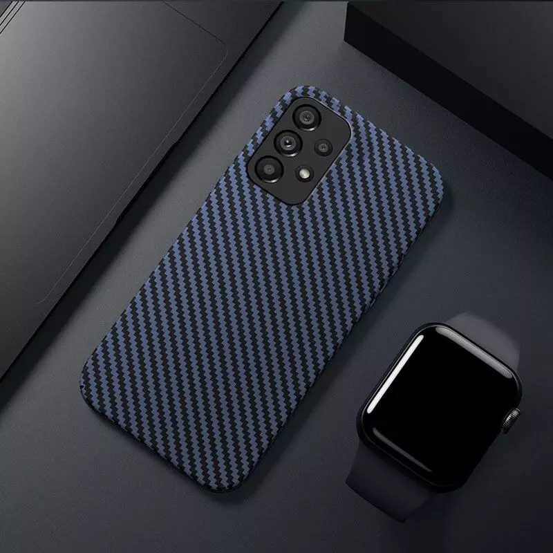 Ультратонкий чохол бампер для Samsung Galaxy A73 5G Anomaly PC Carbon Blue (Синій)