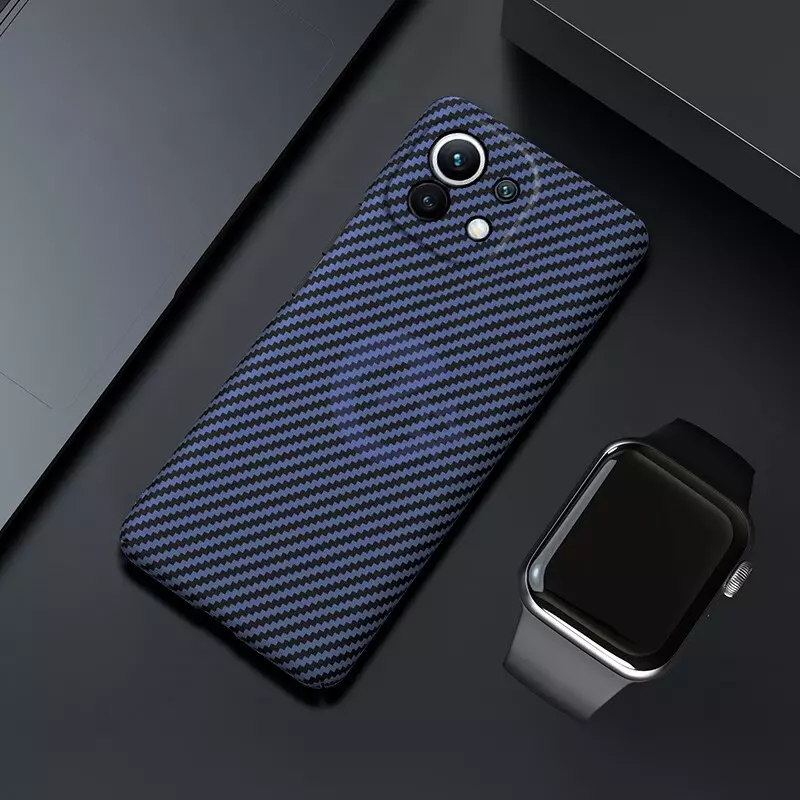 Ультратонкий чохол бампер для Xiaomi Mi 11 Lite / 11 Lite 5G NE Anomaly PC Carbon Blue (Синій)