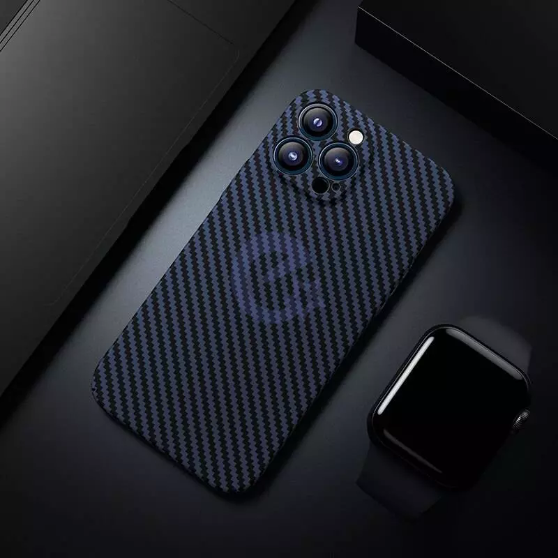 Ультратонкий чохол бампер для iPhone 14 Pro Max Anomaly PC Carbon Blue (Синій)