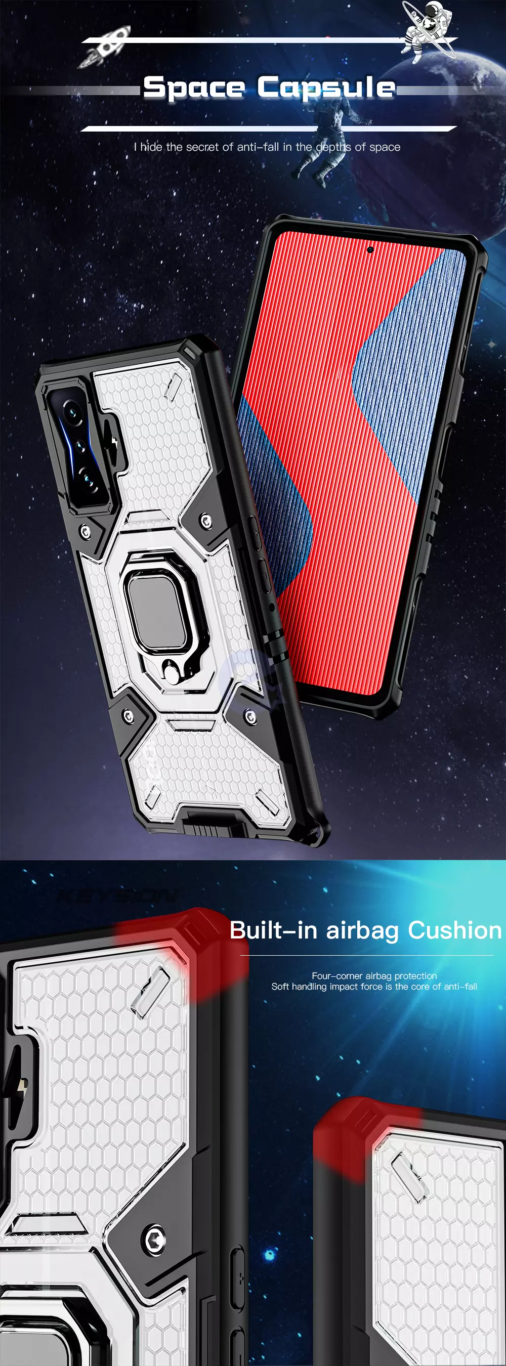Чехол бампер для Xiaomi Poco F4 GT / Redmi K50 Gaming Anomaly Ring Hybrid Grey (Серый)