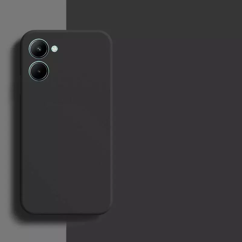 Чехол бампер для Vivo Y02s Anomaly Silicone (с микрофиброй) Black (Черный)