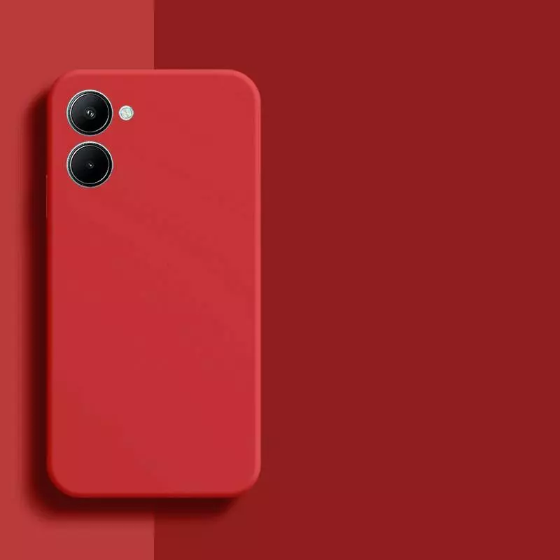 Чехол бампер для Vivo Y02s Anomaly Silicone (с микрофиброй) Red (Красный)
