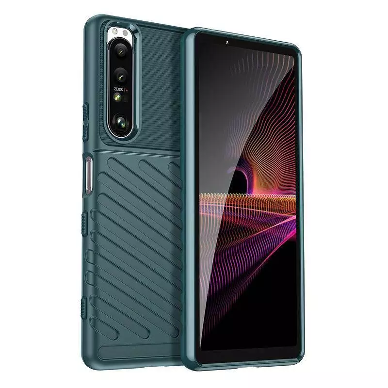 Противоударный чехол бампер для Sony Xperia 1 IV Anomaly Thunder Green (Зеленый)